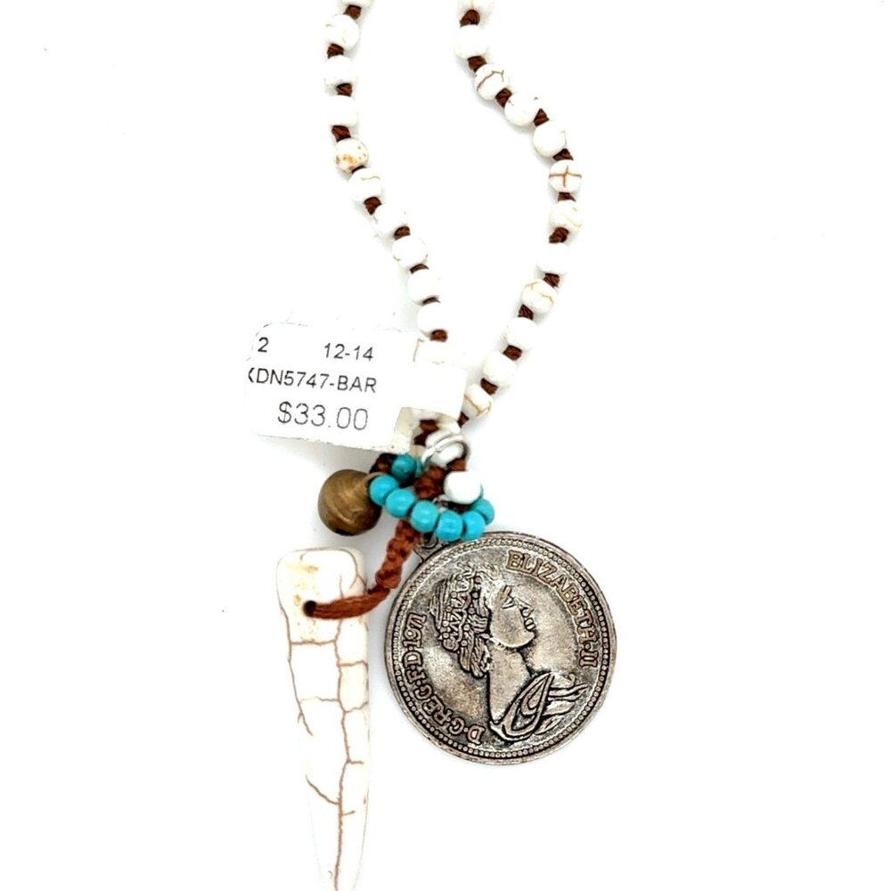 NWT Coin & Tooth‎ Necklace (n1)